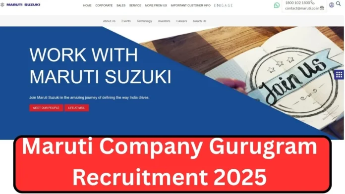 Maruti Suzuki Gurugram released notification for 500 posts