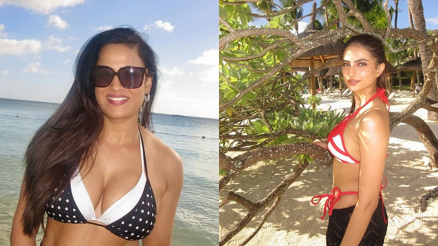 Shweta Tiwari in Black Bikini Look