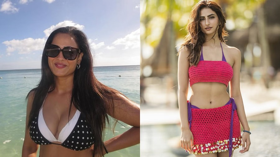 Shweta Tiwari in Black Bikini Look