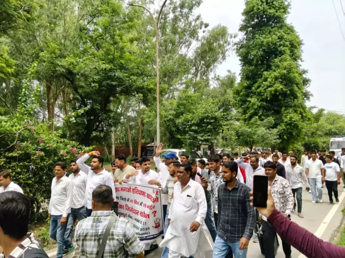Jind News : जिला तथा प्रदेश में बढ़ती अपराधिक वारदातों के रोष स्वरूप यूथ कांग्रेस ने किया प्रदर्शन