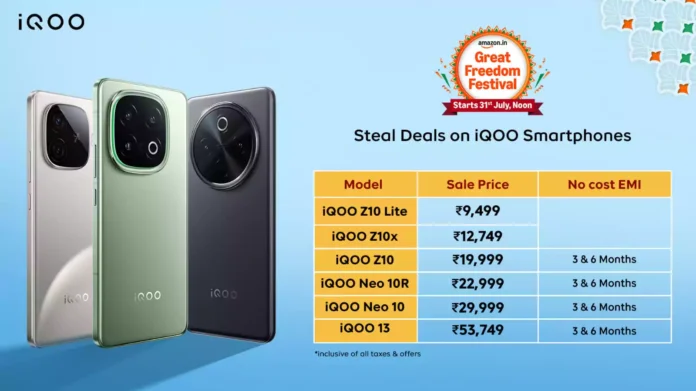 iQoo introduces special offers for Amazon Great Freedom Festival Sale 2025