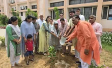 under the Samaj Network One Tree in the Name of Mother campaign, the wife of the MP inspired the girl students by planting a ree