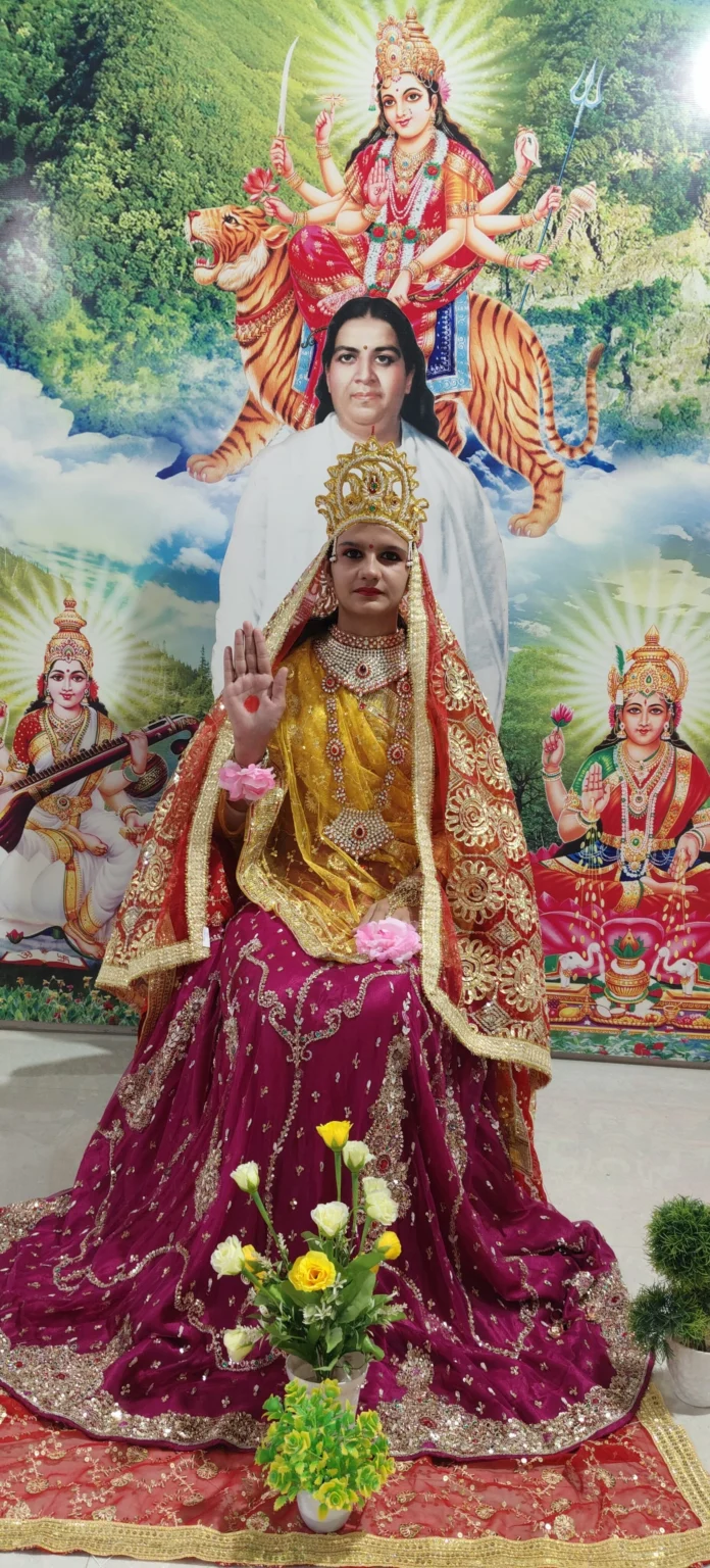 A Chaitanya Devi tableau was organized in Kadma during the Navratri festival.