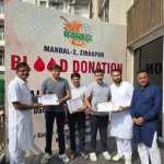 A blood donation and health checkup camp was held in Zirakpur.