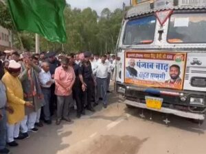 सीएम नायब सैनी ने पंजाब और हिमाचल भेजी राहत सामग्री।