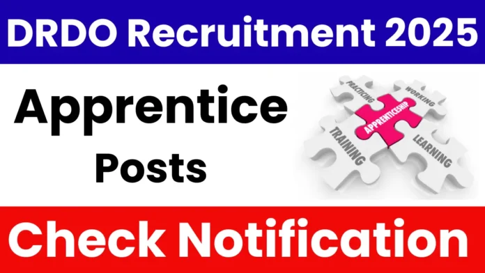 DRDO has announced recruitment for 195 apprentice positions.
