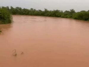 घग्गर नदी ओवरफ्लो।