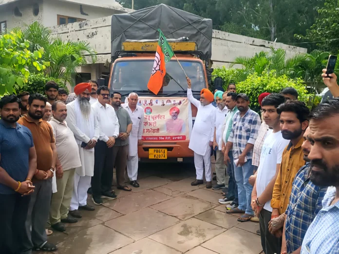 Gurnam Singh Trust dispatched third truck of relief material for flood ictims