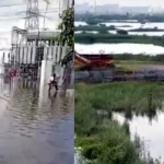 Sabi river in Gurugram is in spate, water filled in nearby society