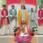 The Brahma Kumaris Kadma service center held a devotional worship ceremony for Goddess Chaitanya Devi during Navratri and Ashtami.