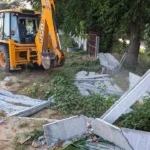 The District Town Planning Department took action to stop the illegal construction of a new colony in Kadhu.