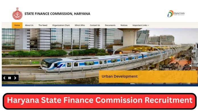 The Haryana State Finance Commission has released recruitment notification for Research Assistant positions.