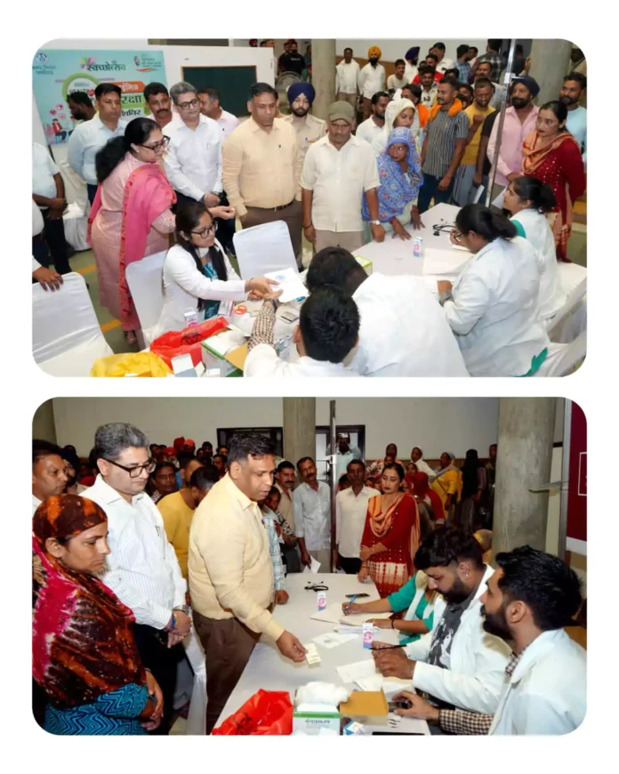 The municipal corporation organized a safety awareness camp for sanitation workers.