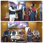 A grand farewell ceremony was organised at Punjab Raj Bhawan to bid farewell to three senior officers and all three officers were honoured.
