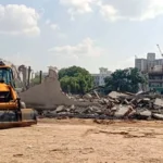 Illegal constructions demolished in Hayatpur village of Manesar Municipal Corporation