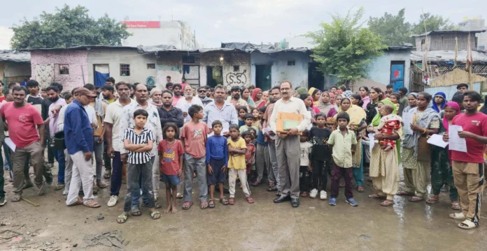 Instead of providing shelter to the poor, HSVP issued notices to demolish their huts. Instead of providing shelter to the poor, HSVP issued notices to demolish their huts.