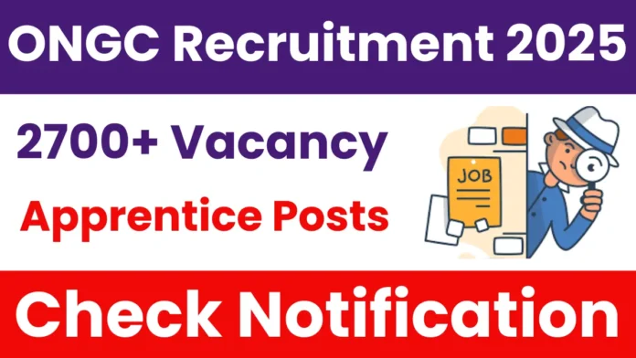 ONGC has released the official notification for its 2700 apprentice posts.