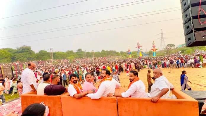 Ravana Dahan at Dussehra Ground, Sector-28, Panchkula; crowds gathered for the grand event