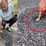 The Municipal Corporation fined the contractor for using substandard material in road construction.
