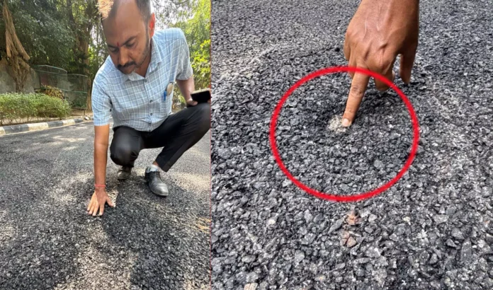 The Municipal Corporation fined the contractor for using substandard material in road construction. The Municipal Corporation fined the contractor for using substandard material in road construction.