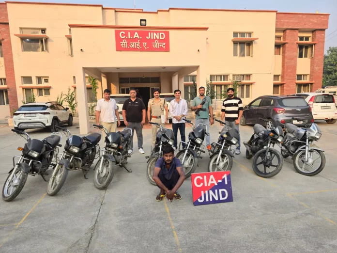 One person arrested with eight stolen bikes. Jind News : चोरी की गई आठ बाइकों के साथ एक गिरफ्तार