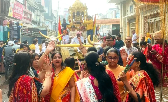 Crowds gathered at the Jain community's Rath Yatra festival, with the Operation Sindoor tableau becoming a centre of attraction. Crowds gathered at the Jain community's Rath Yatra festival, with the Operation Sindoor tableau becoming a centre of attraction.