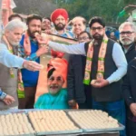 Manimajra BJP leaders distributed sweets to celebrate NDA's historic victory in Bihar Assembly elections.
