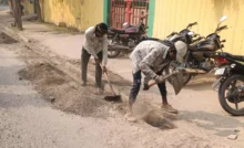 The main roads of the city are being brightened by the Mission Pollution Free Clean Gurugram campaign.