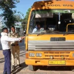 Tickets were issued to 20 school vehicles for violating traffic rules.