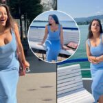 Monalisa Bold Photoshoot: मोनालिसा ने नीले रंग की वन-पीस ड्रेस में ग्लैमर का लगाया तड़का, कर्वी फिगर पर फैन्स हुए दीवाने
