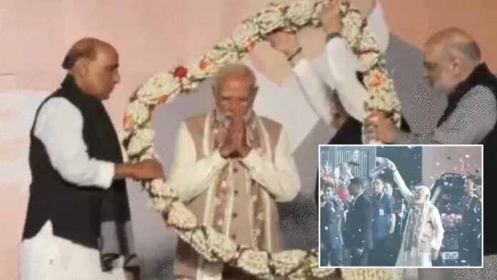 PM Narendra Modi LIVE BJP Headquarters: मोदी का कड़क बयान! बिहार ने उठाया तूफ़ान, बुरे दौर की वापसी नहीं होगी