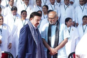 Vice President C. P. Radhakrishnan पहुंचे ब्रह्माकुमारीज संस्थान, धर्म के पालन पर दिया ज़ोर, बोले - मन को जीतना ही सफलता का प्रथम सूत्र